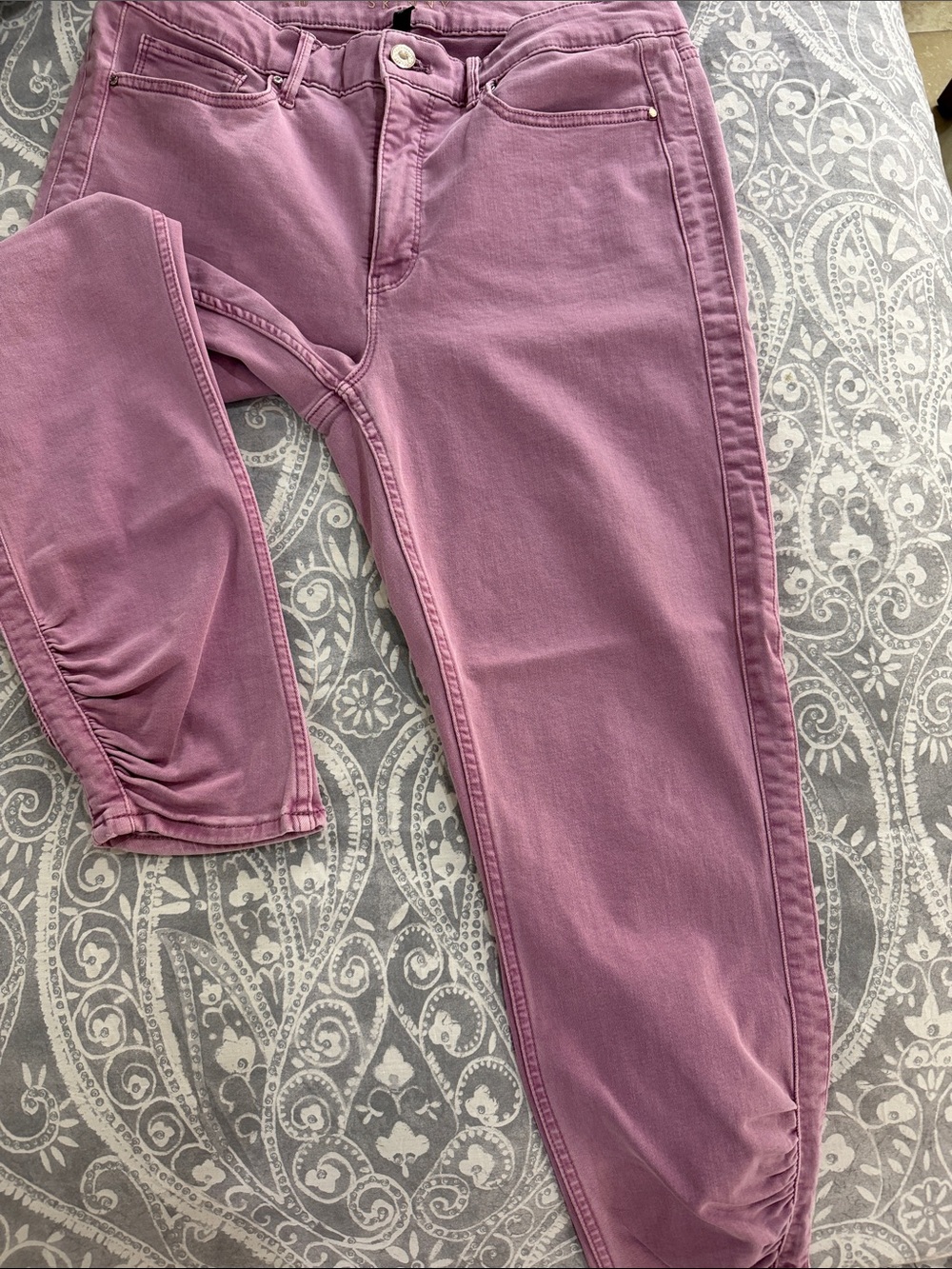 White House Black Market Muted Purple Skinny Crop Jeans